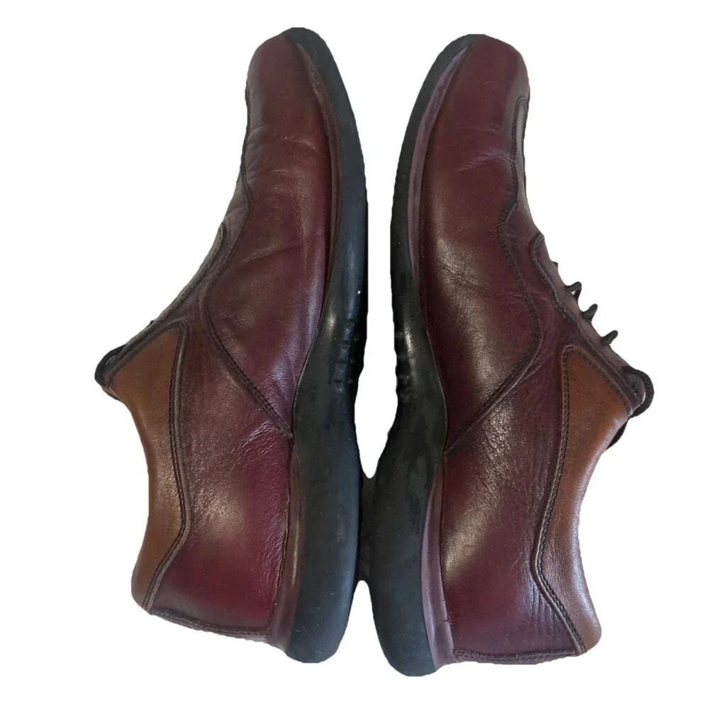 Memphis Mens Brown Leather Oxford Classic Lace Up Stitched Bicycle Toe Size 44